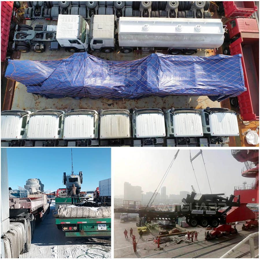 貨物到達(dá)港口向著目的地出發(fā)